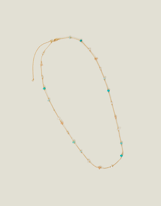 14ct Gold-Plated Stone Station Necklace, , large