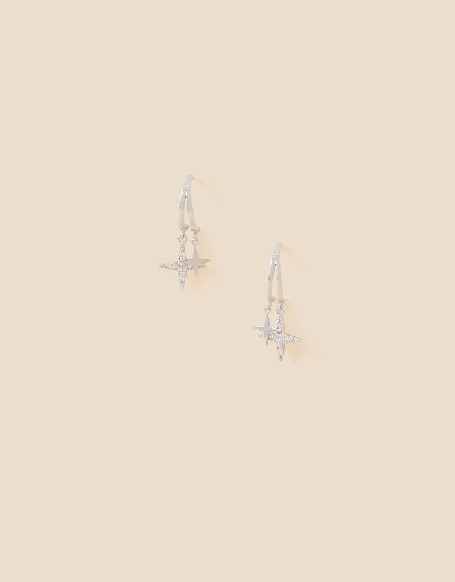 Platinum-Plated Celestial Charm Hoops, , large