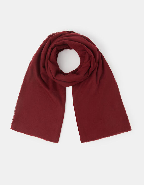 Super Soft Plain Blanket Scarf, Red (BURGUNDY), large