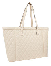 Quilted Faux Leather Tote Bag, , large