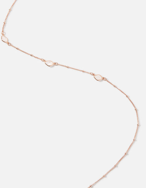 Rose Gold-Plated Rose Quartz Station Necklace, , large