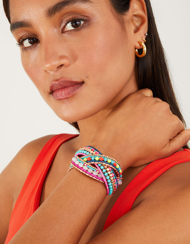 Beaded Woven Cuff, , large