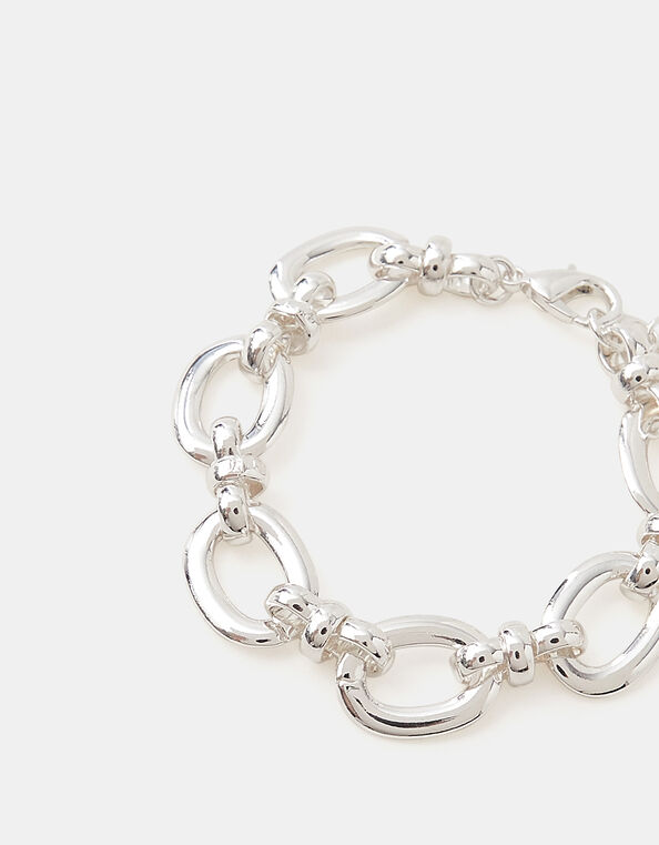 Chunky Oval Link Chain Bracelet, Silver (SILVER), large