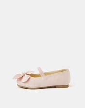 Girls Appliqué Flower Ballet Flats, Pink (PINK), large