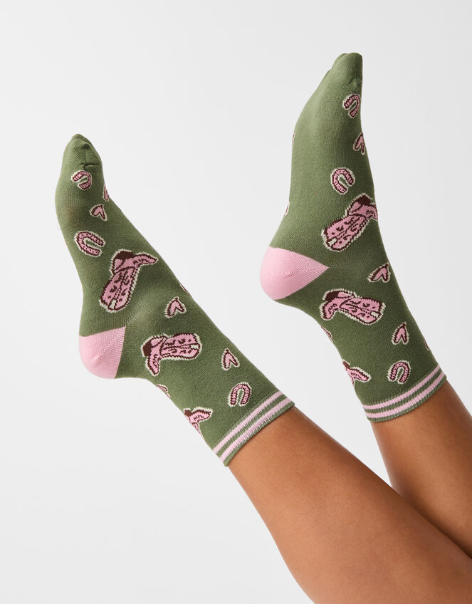 Cowboy Print Socks, , large