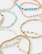 10-Pack Girls Bead Stretch Bracelets, , large