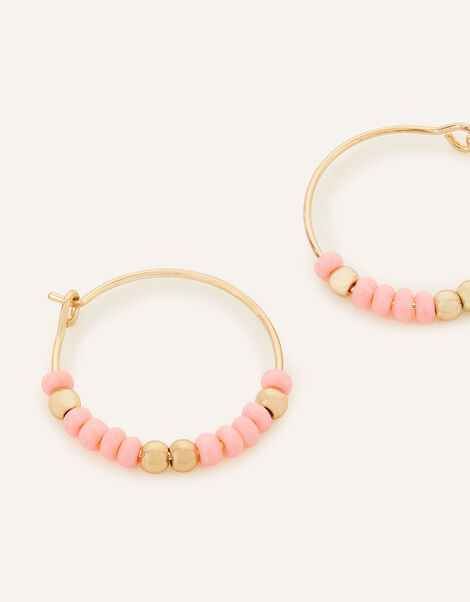 Mini Beaded Hoop Earrings, , large