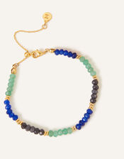 14ct Gold-Plated Stone and Bead Slider Bracelet, , large