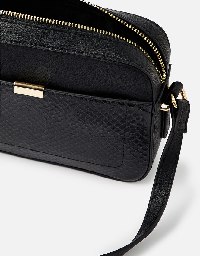 Piper Camera Croc Cross-Body Bag , Black (BLACK), large