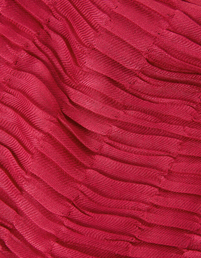 Textured Pleat Scarf, Red (RED), large