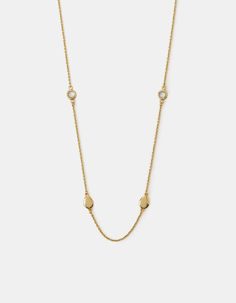 14ct Gold-Plated Long Station Necklace, , large