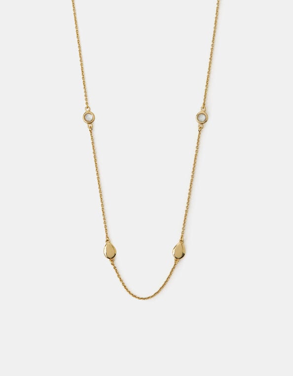 14ct Gold-Plated Long Station Necklace, , large