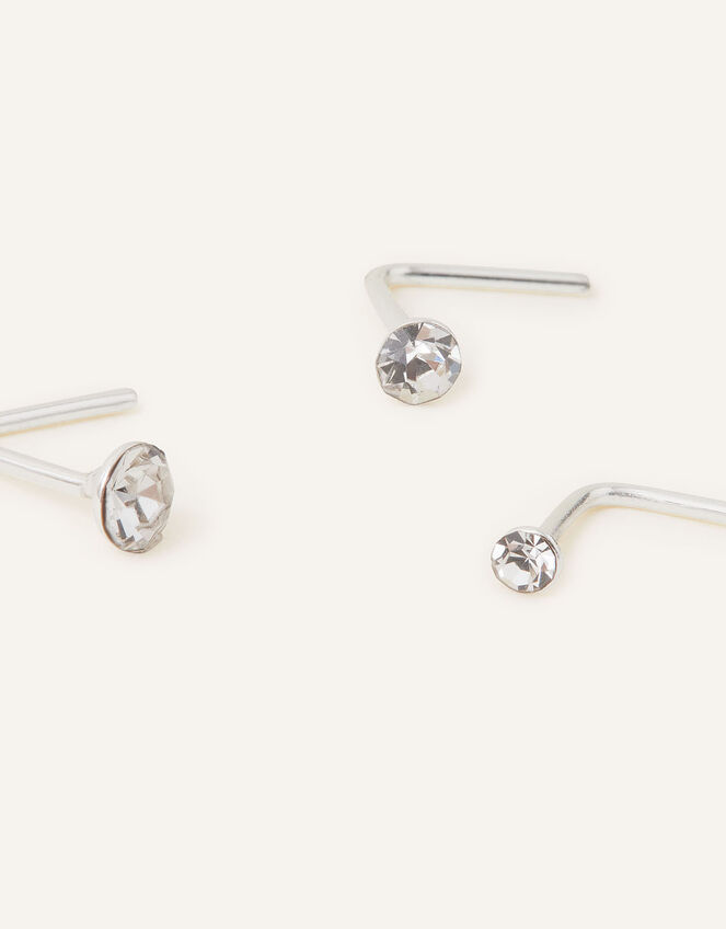 Sterling Silver Nose Stud Set, , large