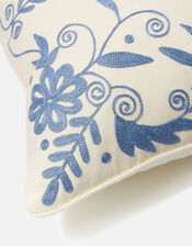 Riviera Embroidered Cushion Cover, Blue (BLUE), large