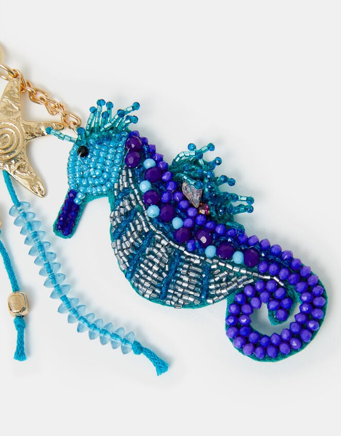 Beaded Seahorse Bag Charm, , large