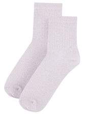 Ribbed Sparkle Ankle Socks, , large