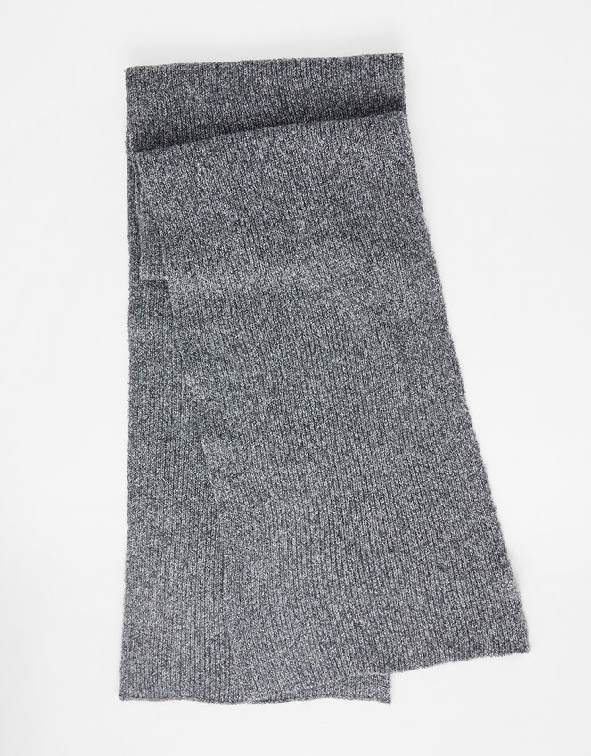 Plain Knit Scarf in Wool Blend, Grey (LIGHT GREY), large