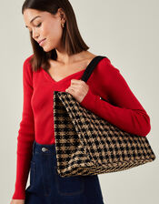 Large Houndstooth Handbag, , large