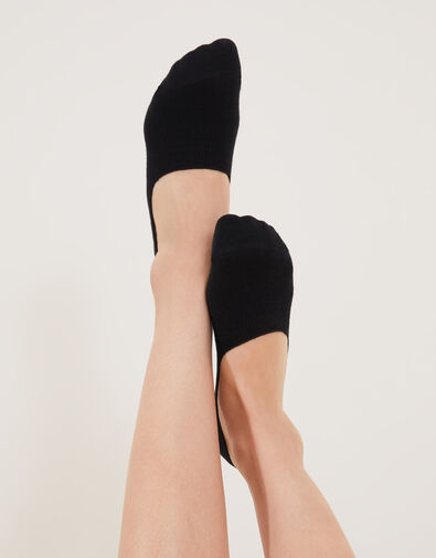 Super Soft Cotton Footsie Socks Black, Black (BLACK), large