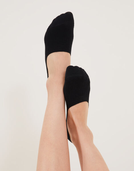 Super Soft Cotton Footsie Socks Black, Black (BLACK), large