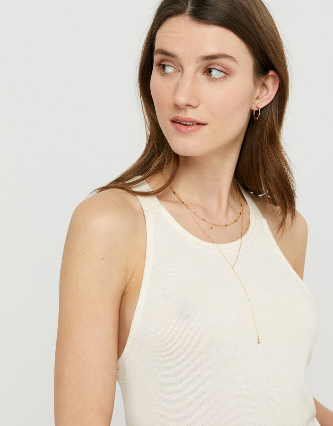 Layered Y-Chain Necklace, , large