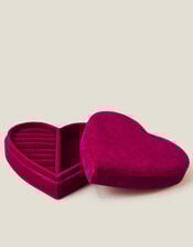 Velvet Heart Jewellery Box, Pink (FUCHSIA), large