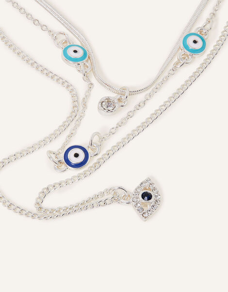 Evil Eye Station Layered Necklace , , large