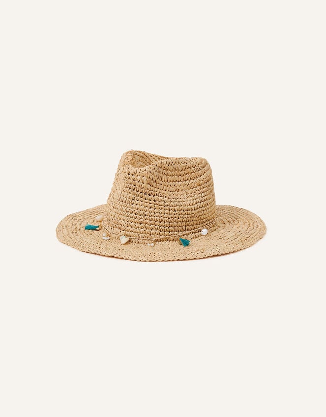 Stetson Seashell Straw Hat, Natural (NATURAL), large
