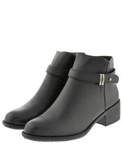 Buckle Ankle Boots, Black (BLACK), large