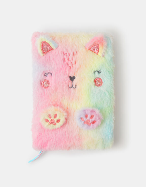 Girls Fluffy Cat Notebook, , large