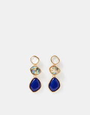 Mother of Pearl Triple Gem Drop Earrings, , large