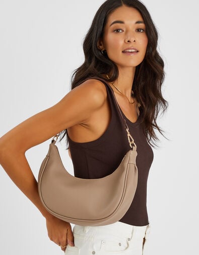 Crescent Shoulder Bag, Mink (MINK), large