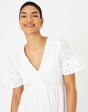 Schiffly Mini Dress, White (WHITE), large
