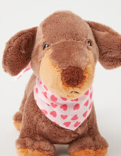 Girls Sausage Dog Plush Toy, , large