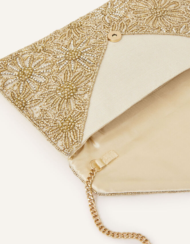 Embellished Classic Clutch Bag, Gold (GOLD), large
