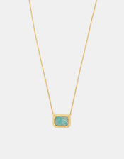 14ct Gold-Plated Amazonite Slice Pendant Necklace, , large