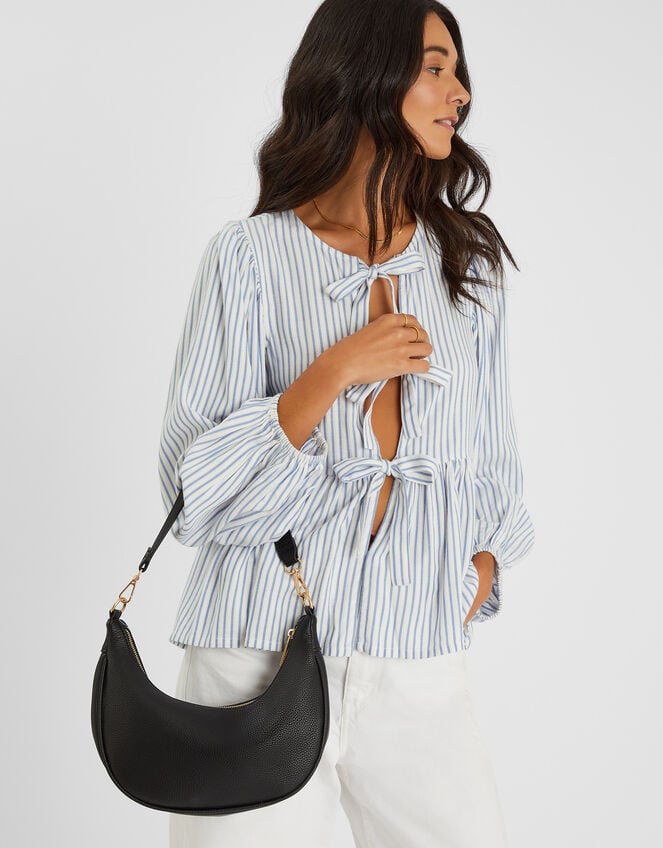 Crescent Shoulder Bag, Black (BLACK), large