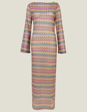 Zig Zag Crochet Dress, BRIGHTS MULTI, large