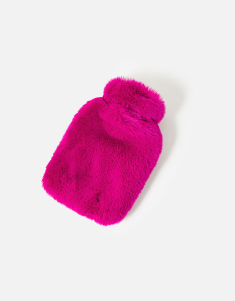 Mini Luxe Faux Fur Hot Water Bottles Pink, Pink (FUCHSIA), large