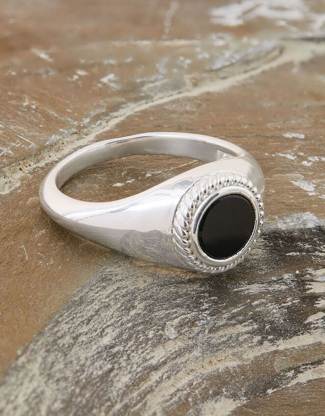 Silver-Plated Signet Ring, Silver (ST SILVER), large