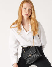 Mia Quilted Cross-Body Bag, Black (BLACK), large