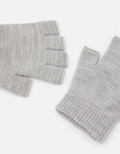 Plain Fingerless Gloves, Grey (LIGHT GREY), large
