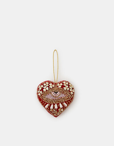 Embellished Heart Eye Christmas Tree Decoration, , large