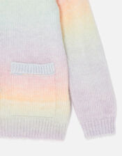 Girls Rainbow Ombre Cardigan , Multi (BRIGHTS-MULTI), large