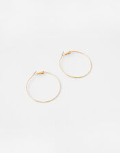 Fine Facet Hoop Earrings, Gold (GOLD), large