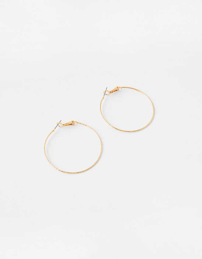 Fine Facet Hoop Earrings, Gold (GOLD), large