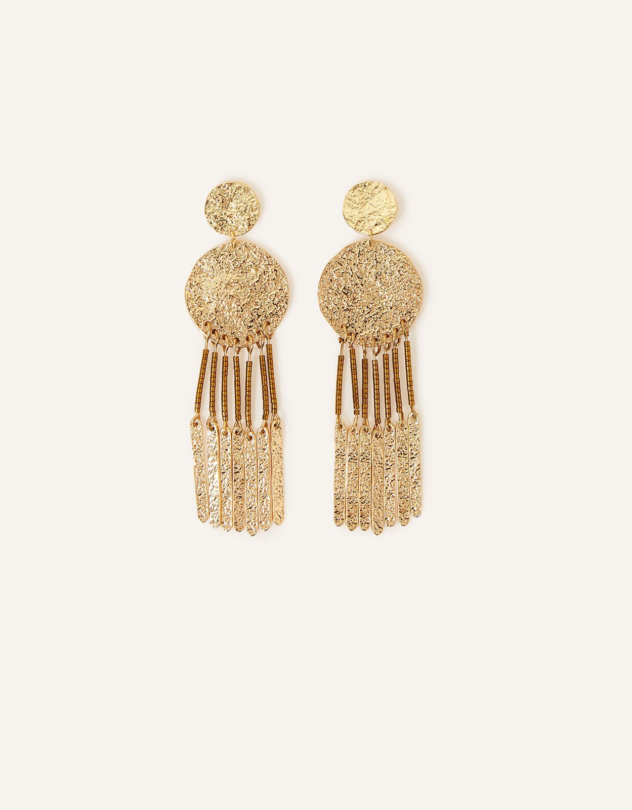 Metal tassel earrings top