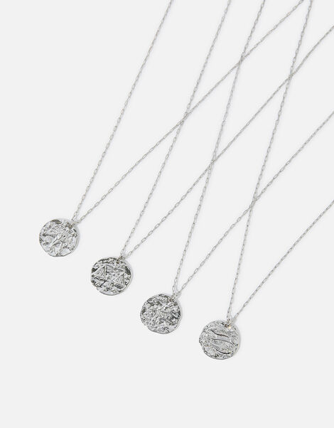 Platinum-Plated Zodiac Pendant Necklace Silver, Silver (SILVER), large