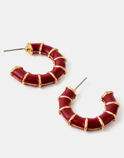 Resin Bamboo Hoop Earrings, , large