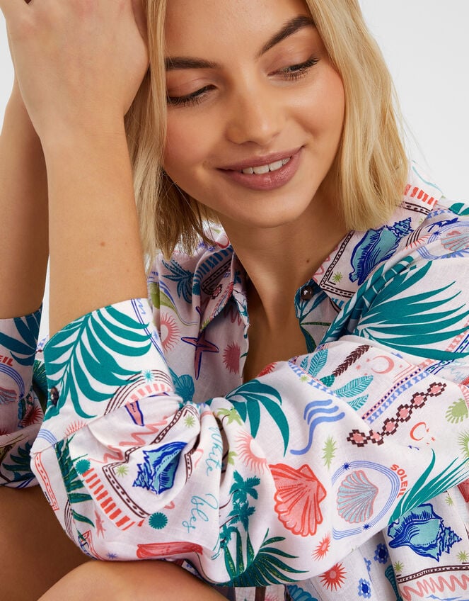 Postcard Print Shirt, Ivory (IVORY), large
